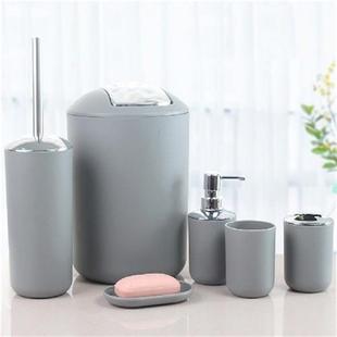 6pcs Trash Can Lotion Dispenser Bathroom Accessories Set