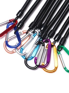 1PCS Keychain Tactical Retractable Spring Elastic Rope Secur