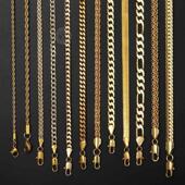Link Men Chain Gold Figaro For Wheat Cuban Women Rope