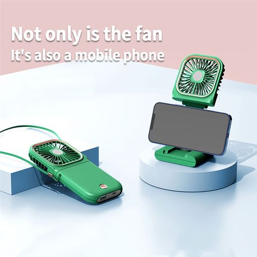 Cooling Fan Foldable Neck Hanging Fan USB Adjustable Recharg