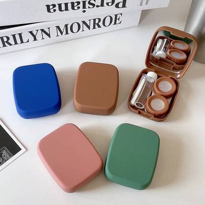 Solid Colour Cute Contact Lens Case Container Eye Contacts