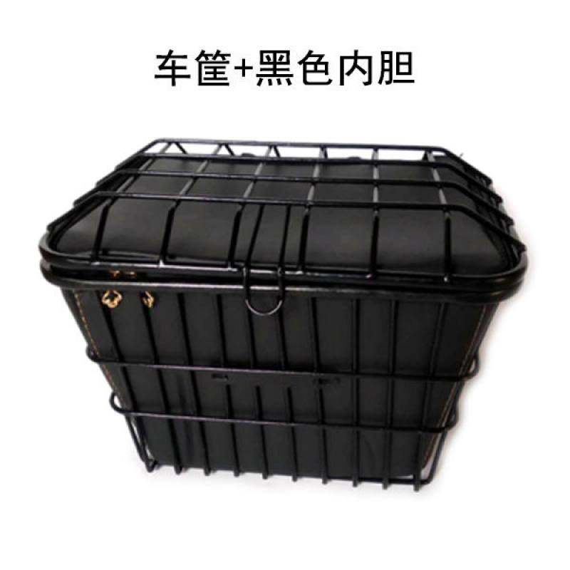 电动车篮车筐前置大号加粗带盖电瓶车通用自行车山地车后置单v车