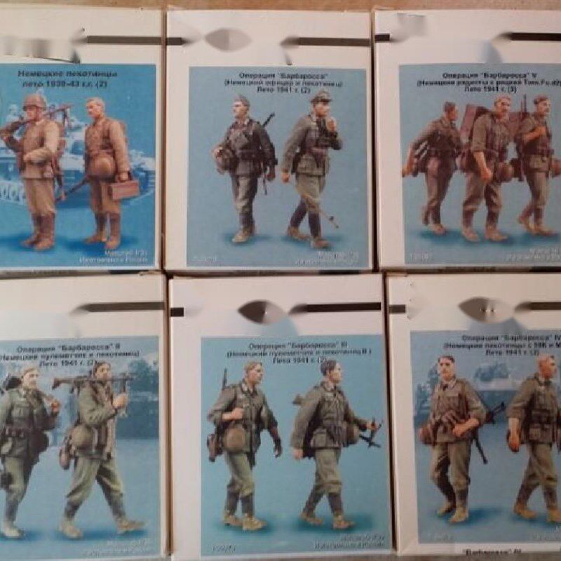1:35 WWII Resin Soldier Scene Layout 13 Figure Models Unpain