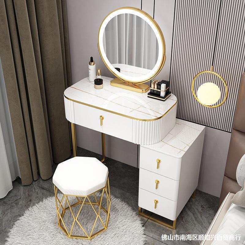 化妆桌小型卧室现代简约梳妆台感轻奢多功能收纳柜一体化妆台梳妆