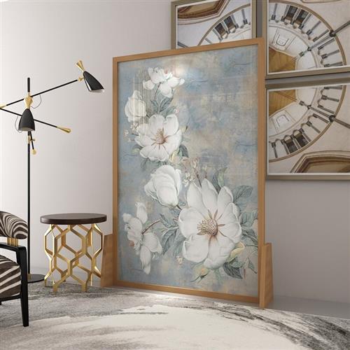 时带 北欧风格实木屏风入户玄关移动隔断墙原木客厅酒店可定制半