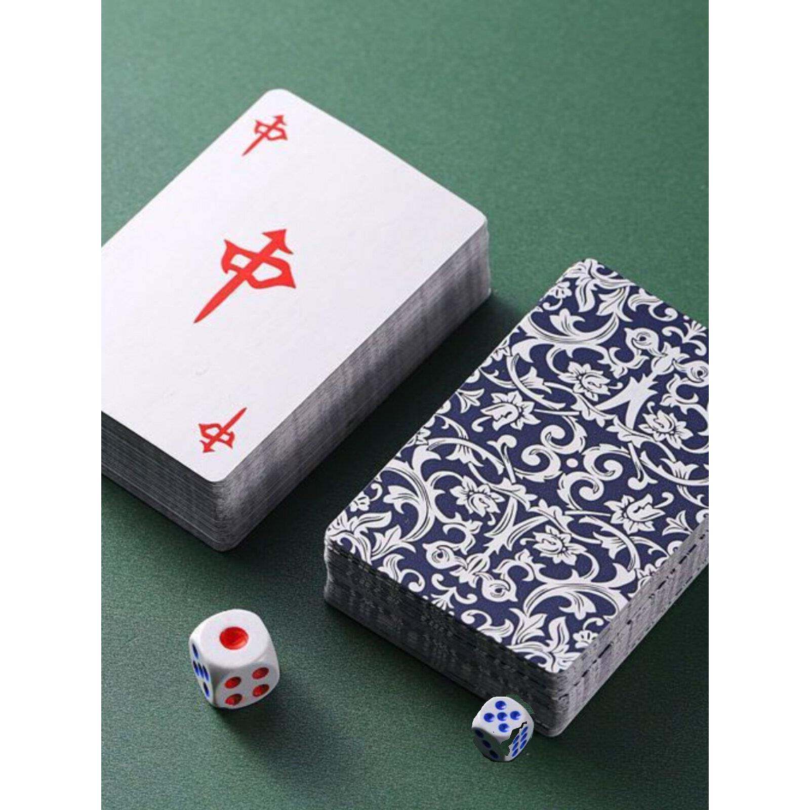 打纸麻将144张营麻将扑克GNJ牌雀家用108防纸水纸质露可携式静音