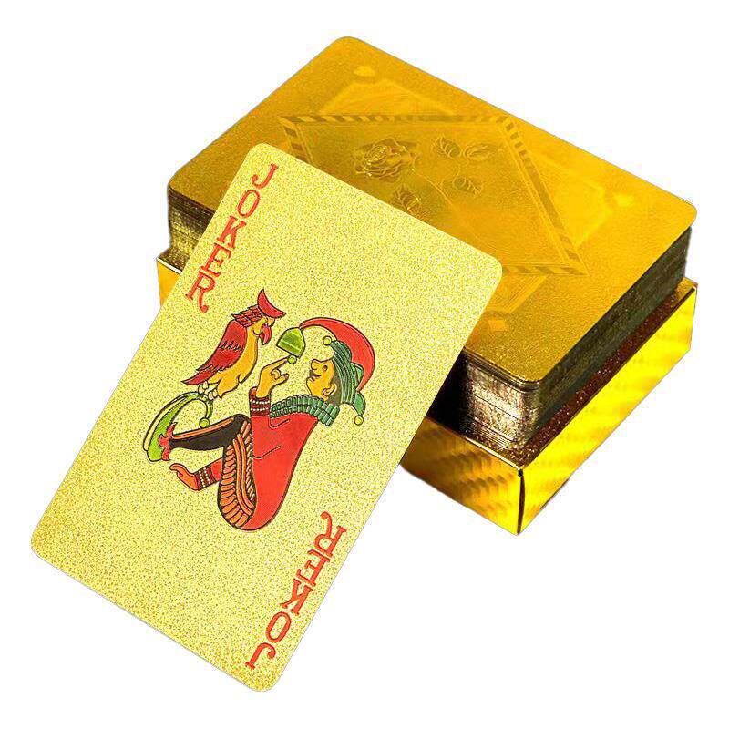 黄金塑料扑克牌PVC防水土豪金色金属朴克牌创意纸牌金箔扑克礼品