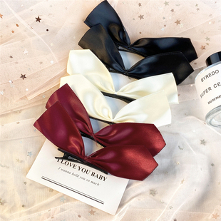 Hairpin Gir 2Pcs For Clip Hair Bow Chiffon Black Korean 17KM