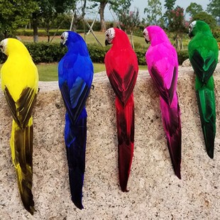 Figurine 极速Simulation Ornamen Lawn Feather Parrot Colorful