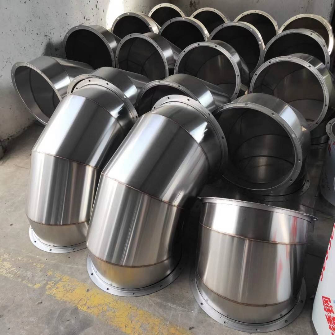 镀锌螺旋风管90/60/45度白铁皮通风管道烟道除尘排烟不锈钢弯头U