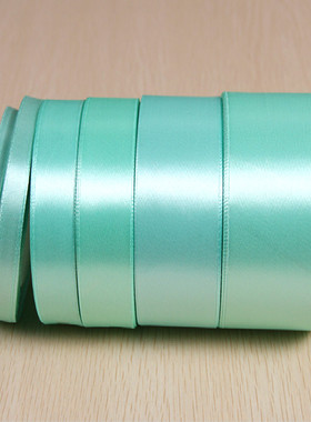 Pretty 6/10/15/20/25/40/50mm 25Yards Aqua Green Silk Satin R