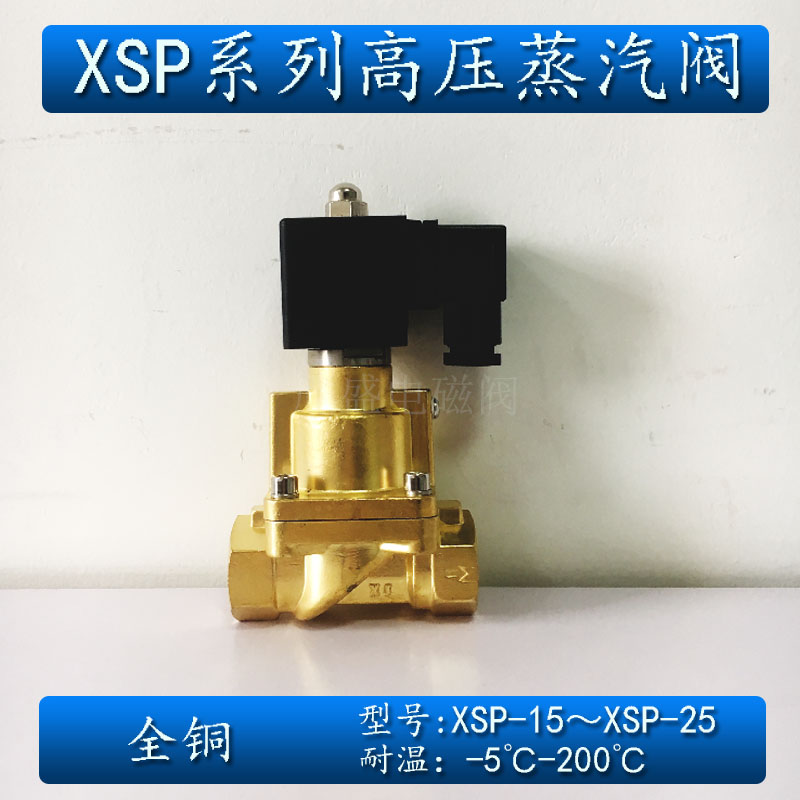 4分6分1寸高压蒸汽电磁阀常闭XSP-15 20 25 两位两通AC220V DC24V