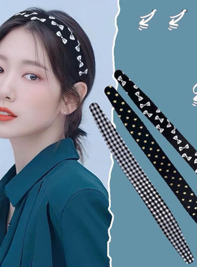 Magic Tape  Headband Floral Print Grid Sweet Hairbands Easy