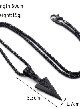 极速Mens Fashion Jewelry Black Pendant Long Chain Necklace M