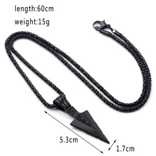 Black 极速Mens Jewelry Chain Necklace Long Fashion Pendant