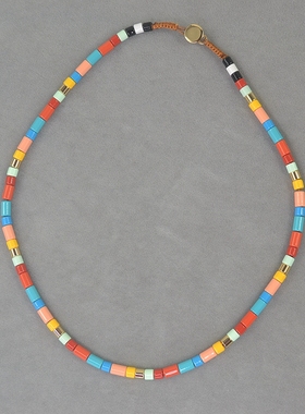 白百合  RA 浆果 搪瓷 桶珠 短款 项链