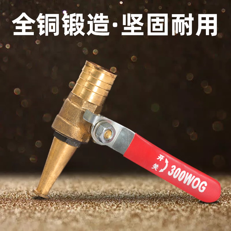 消防软管卷盘水枪头DN15开关铜枪头全铜高压喷枪自救软管水枪头