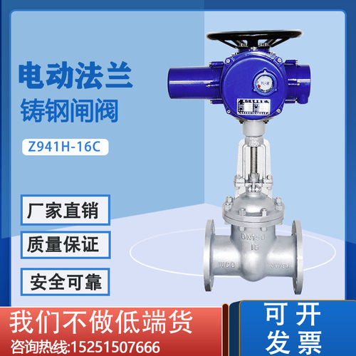 Z941H-16C 电动法兰铸钢闸阀DN32 40 50 65 80 100 125 150 200