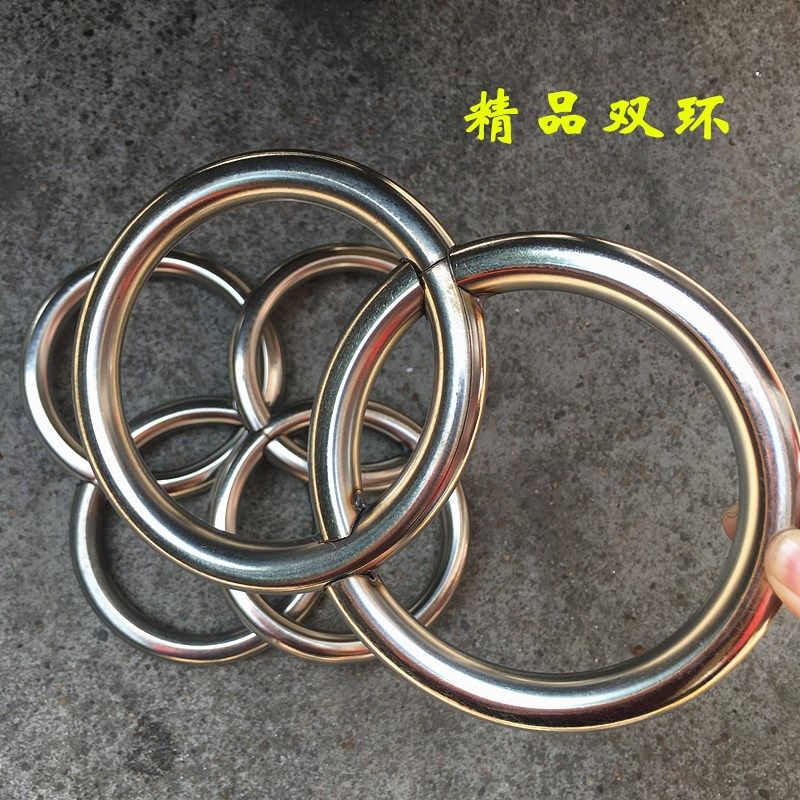 201/304不锈钢管弯双环防盗护栏门窗装饰圈圆环100/120mm全焊双环