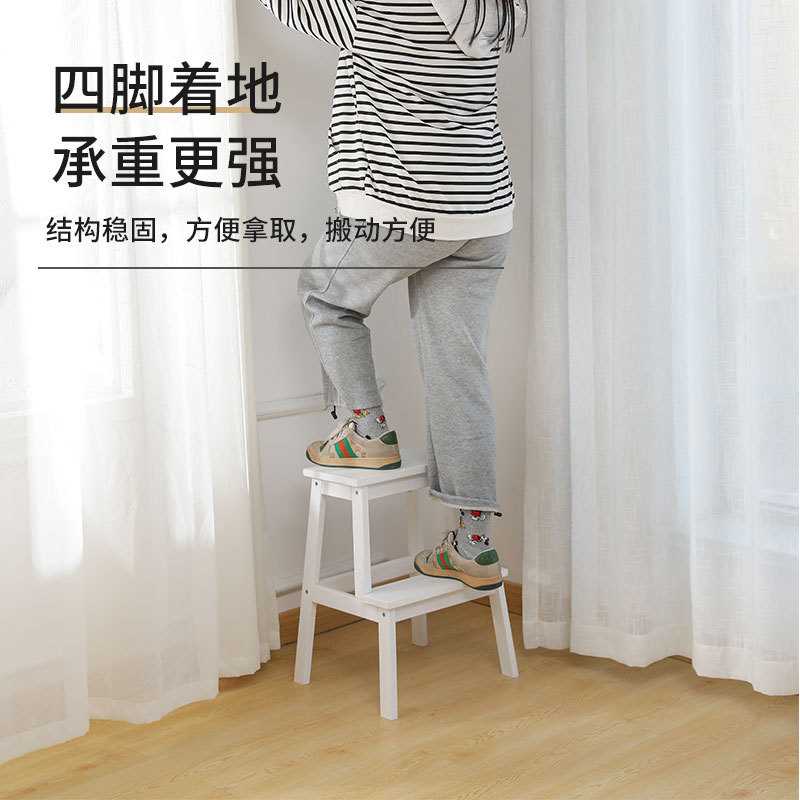 阶梯凳实木矮凳脚踏凳台阶凳高低凳换鞋凳双层儿童高低凳花盆架