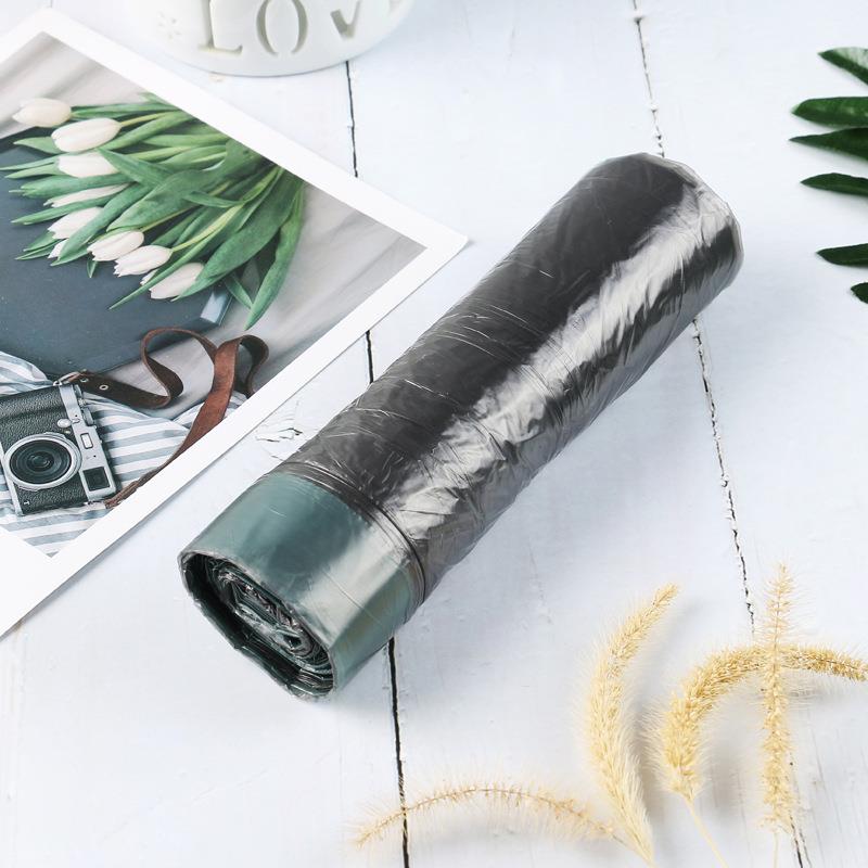 抽绳垃圾袋加厚自动收口一次性酒店连卷式塑料袋穿绳束口袋子