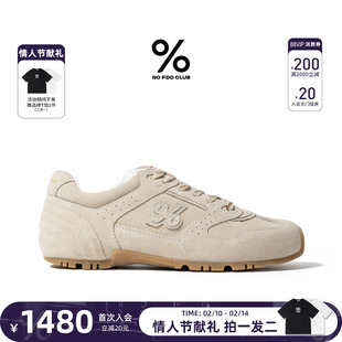 百分号26新款德训鞋薄底轻便时尚休闲鞋真皮内增高女鞋赛车鞋