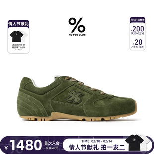 百分号26新款德训鞋薄底轻便时尚休闲鞋真皮内增高女鞋赛车鞋