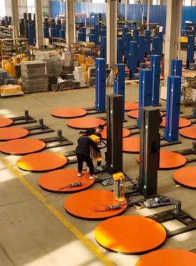 托盘缠绕机预拉伸缠绕膜打包机带称重包装机电机捆扎机打包全自动