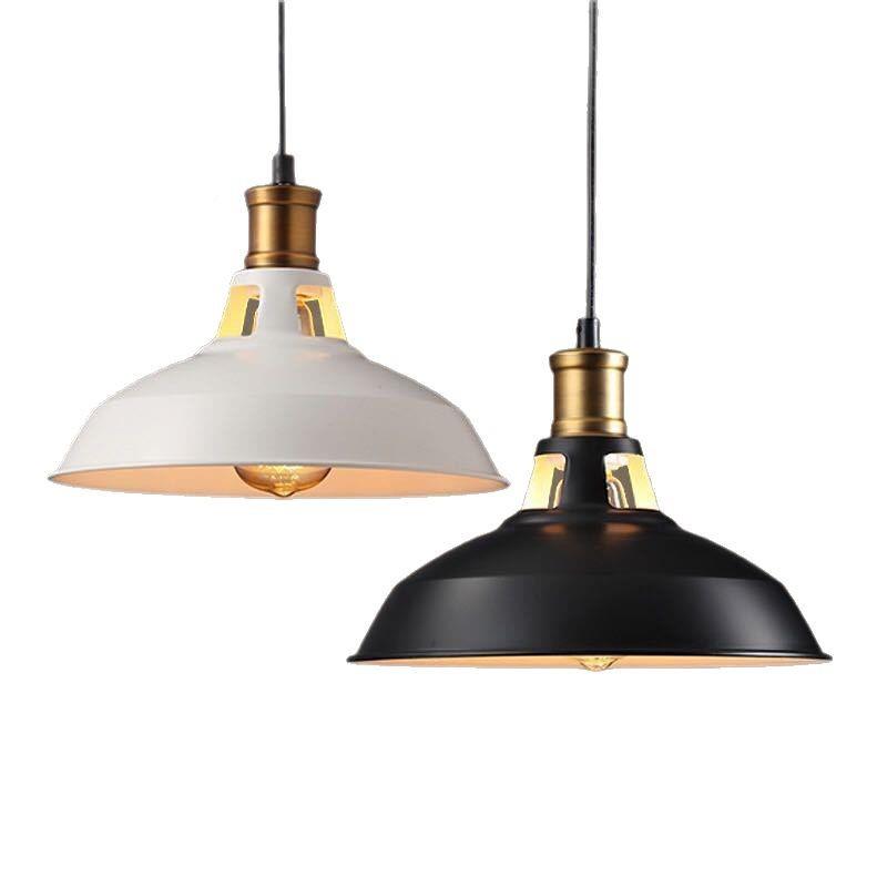 复古工灯业帽子店灯简约黑灯白餐厅吊火锅吧台铁艺锅盖创意个性罩