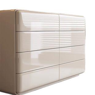 七号公寓意式八斗柜极简奶油风床尾收纳柜现代简约客厅五斗边柜