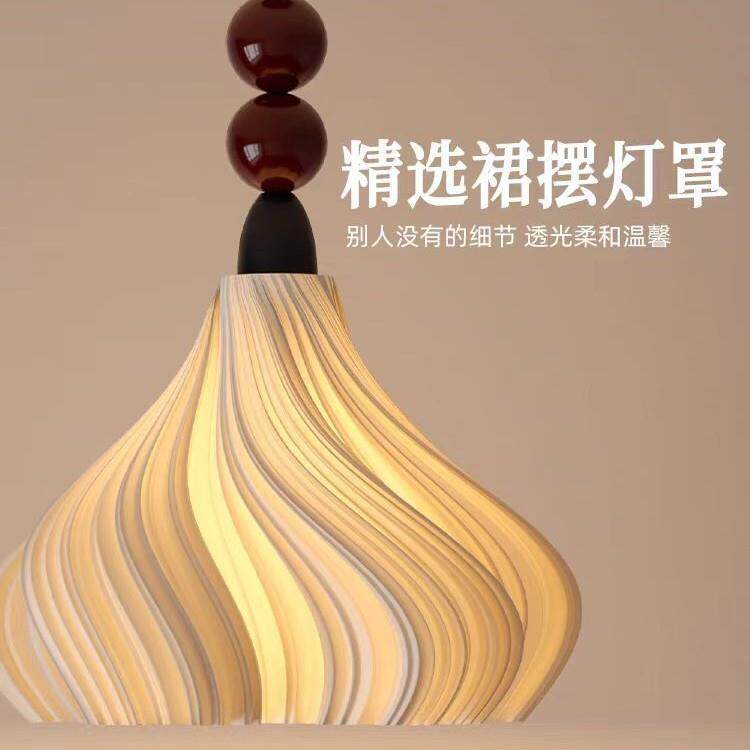 照迎法式奶油裙摆主卧室吊灯中古复古温馨浪漫氛围房间灯具高级感