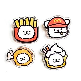 卡通美食小狗PP夹ins高颜值便签夹可爱学生收纳试卷亚克力双面夹