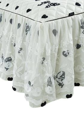 CB#133*72棉蕾丝单床裙式床罩单件防滑床垫保护套1.5m1.8m床家用