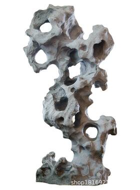 仿太湖石头水景假山摆件组合客厅生态大鱼缸装饰品造景盆景小摆件