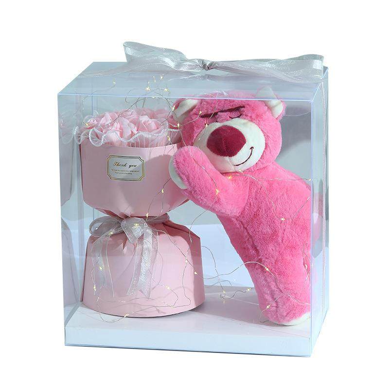 粉色熊香皂花花束礼盒生日礼物送老婆朋友闺蜜实用创意小清新特别,家居饰品,餐桌花艺,淘宝优惠券,粉丝福利购,淘宝优惠卷