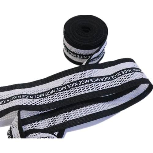 服装辅料厂家直销网格印字弹力松紧带彩色透气针织裤侧橡筋带