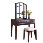 轻奢美式 实木梳妆台卧室小户型迷你化妆桌现代简约樱桃木主卧家具