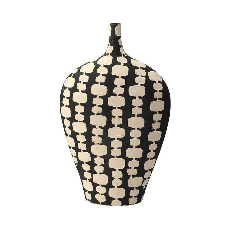 侘寂复古抽象手绘黑白格陶瓷花瓶别墅会所玄关餐桌插花设计师摆件,橡塑材料及制品,工业陶瓷,淘宝优惠券,粉丝福利购,淘宝优惠卷