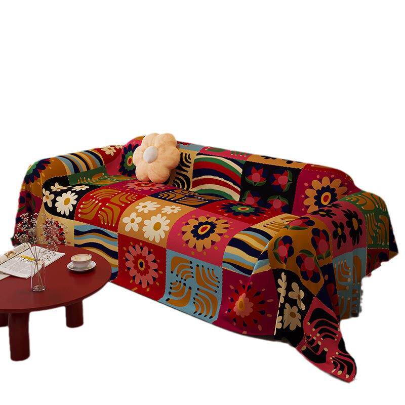 多巴胺沙发巾高级感轻奢复古盖巾全包万能盖布四季通用防滑沙发罩