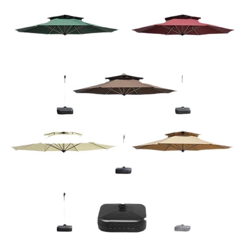 双顶滩伞647手摇伞户外沙直户杆外咖啡厅中柱伞阳伞沙滩遮庭院休