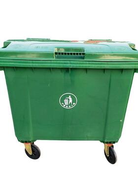 厂家660l环卫垃圾桶大号塑料手推垃圾车户外加厚可移动垃圾箱