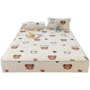 抗菌夹棉床笠三件套加厚水洗棉床罩床垫加棉席梦思防滑保护套