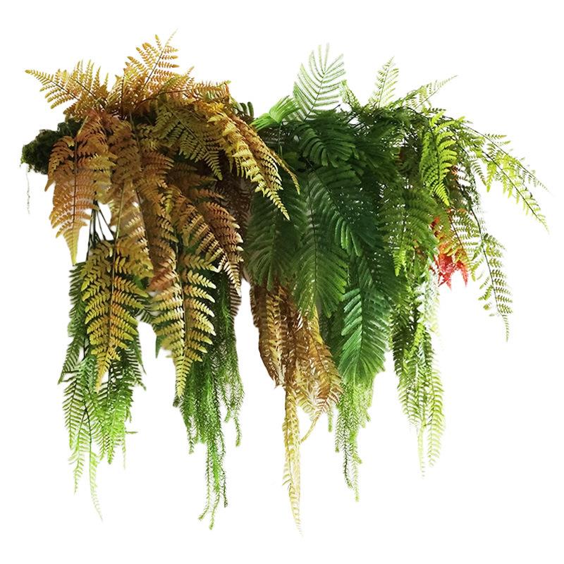 仿真绿植道壁挂垂吊藤条绿波色植物CQX吊兰斯蕨类墙壁管装吊顶展