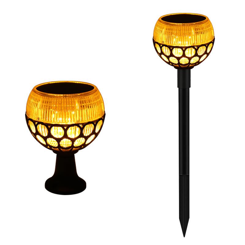 太阳能火焰灯壁灯圆球草坪灯96led路灯户外庭院景观火把灯强光