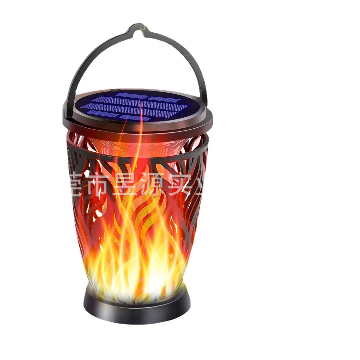 爆款太阳能灯96LED火焰灯仿真火把挂插灯花园别墅手电筒灯笼灯