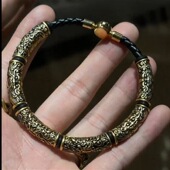 复古黑金饕餮半圆手链中式 手链 霸气百搭国潮饕餮纹男士