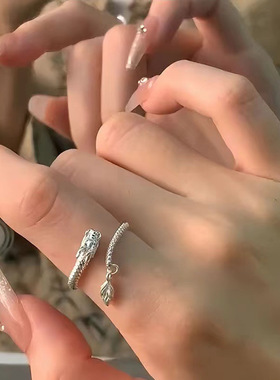 神龙摆尾戒指新款本命年生肖龙形指环新中式精致高级感送女友配饰