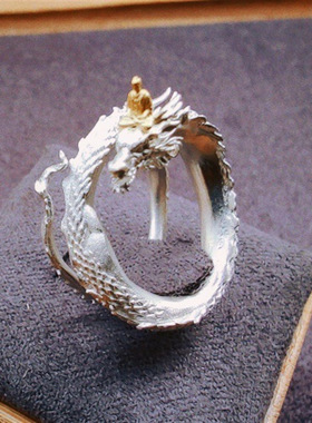 【乘龙】腾龙指关节戒指佛系盘龙创意指环个性男友精致礼物