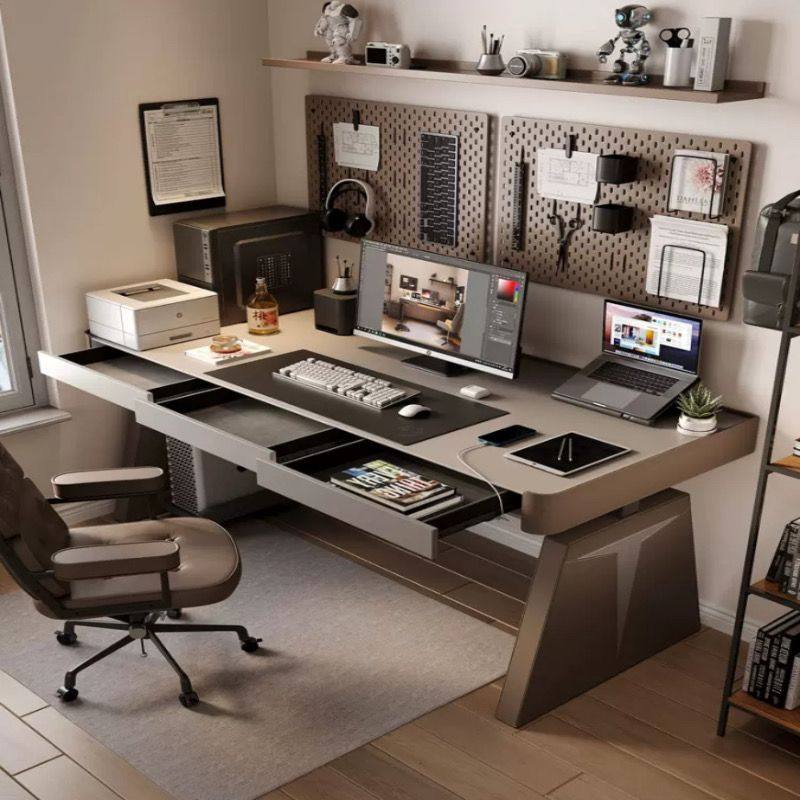 智能电动升降桌意式高档马鞍皮一体办公桌家用高中生学习电脑书桌,住宅家具,电动升降桌,淘宝优惠券,粉丝福利购,淘宝优惠卷