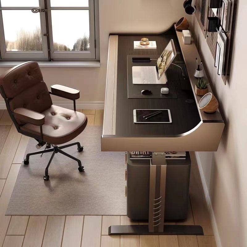 智能升降桌意式极简黑色实木电脑桌现代网红家用办公电动升降书桌,住宅家具,电动升降桌,淘宝优惠券,粉丝福利购,淘宝优惠卷